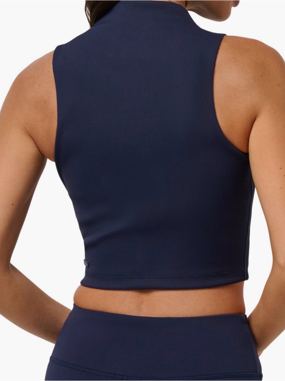 Travis Mathew Sleeveless Ribbed Crop Top - Navy - Picture 2 of 6